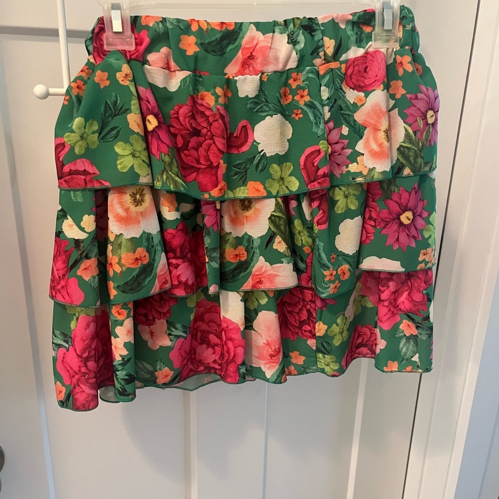Floral Green Skirt